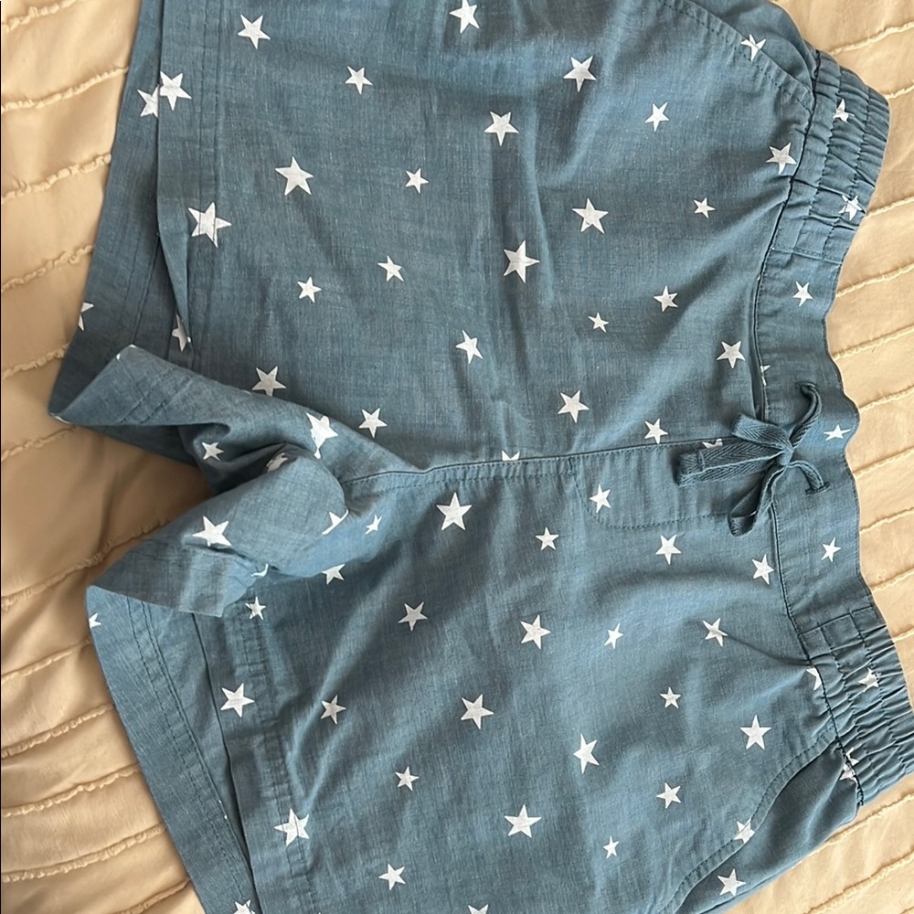 Blue Star Print Shorts